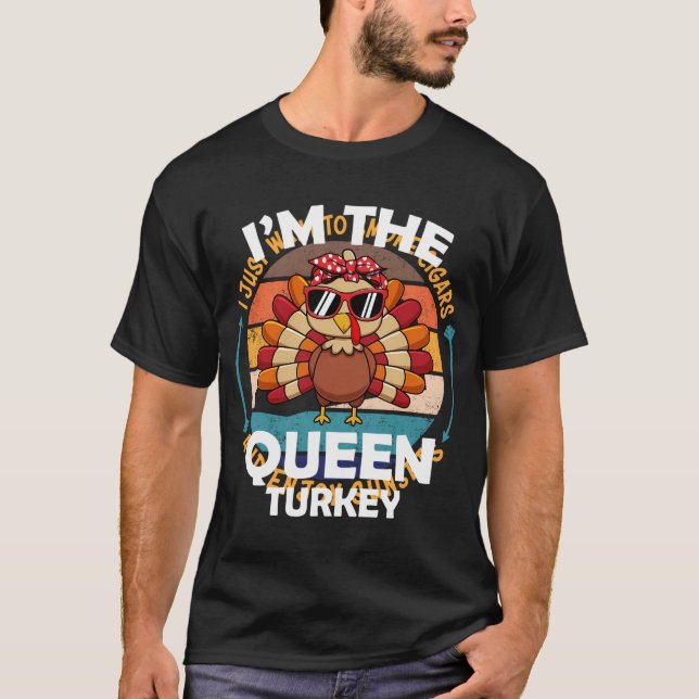 Queen Turkey Family Group Matching Thanksgiving Pa T Shirt (Framsida)