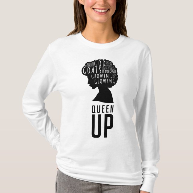 Queen Up Dam Långärmad Tshirt T Shirt (Framsida)