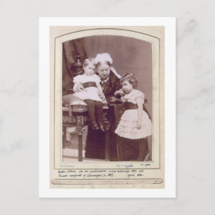 Queen Victoria (1819-1901) med sina barnbarn, Vykort