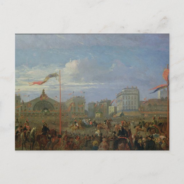 Queen Victoria Arriving vid Gare de l'Est Vykort (Framsida)