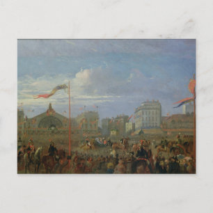 Queen Victoria Arriving vid Gare de l'Est Vykort