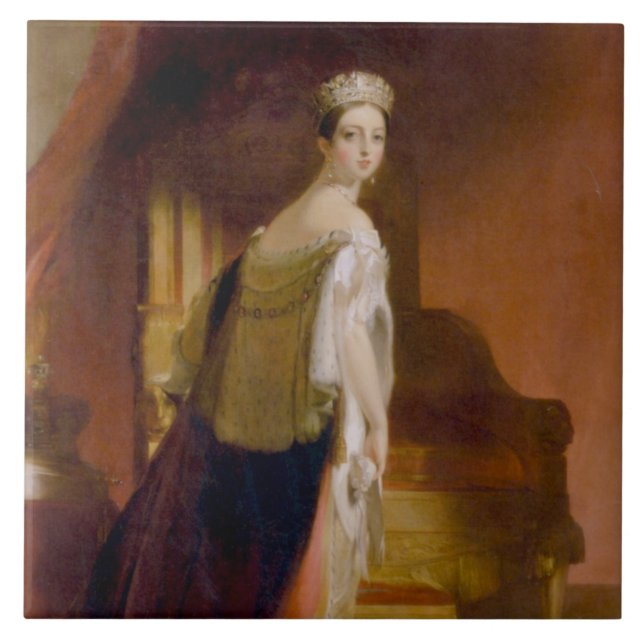 Queen Victoria (av Thomas Sully) Kakelplatta (Framsidan)