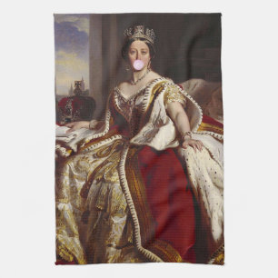 Queen Victoria Blowing Rosa Bubble gumm Kökshandduk