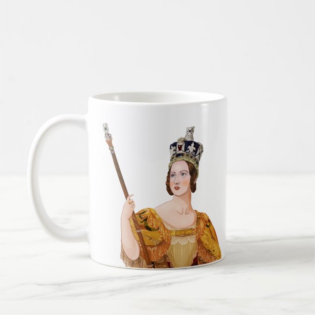 Queen Victoria - historiska illustrationer Kaffemugg (Vänster)