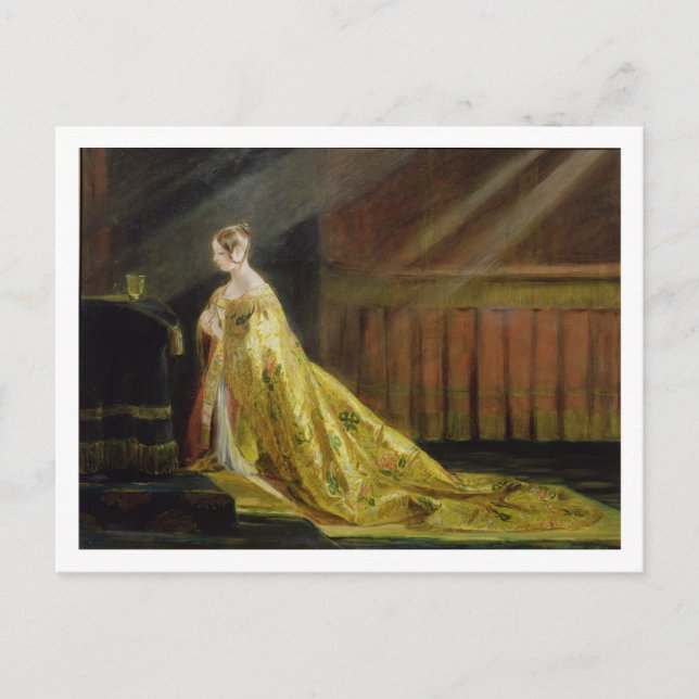 Queen Victoria in Her Coronation Robe, 1838 (olja) Vykort (Framsida)