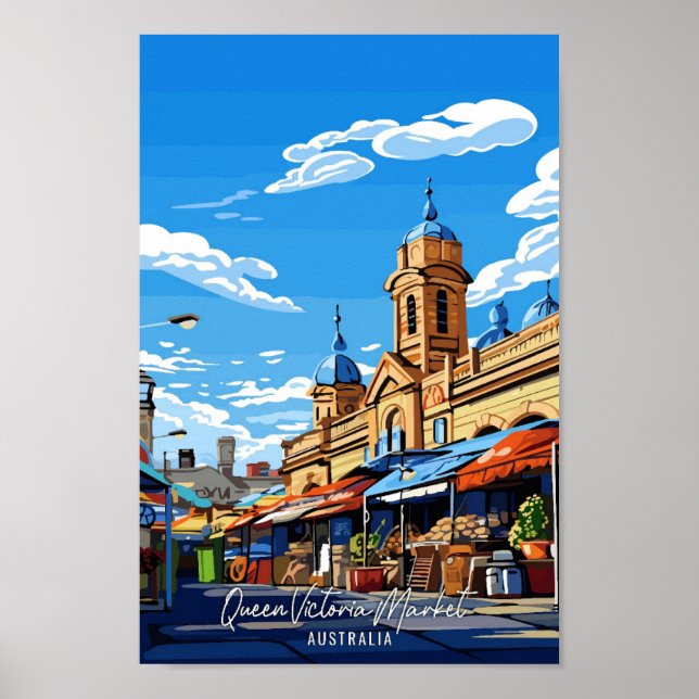 Queen Victoria Market Australia Travel Poster (Framsidan)