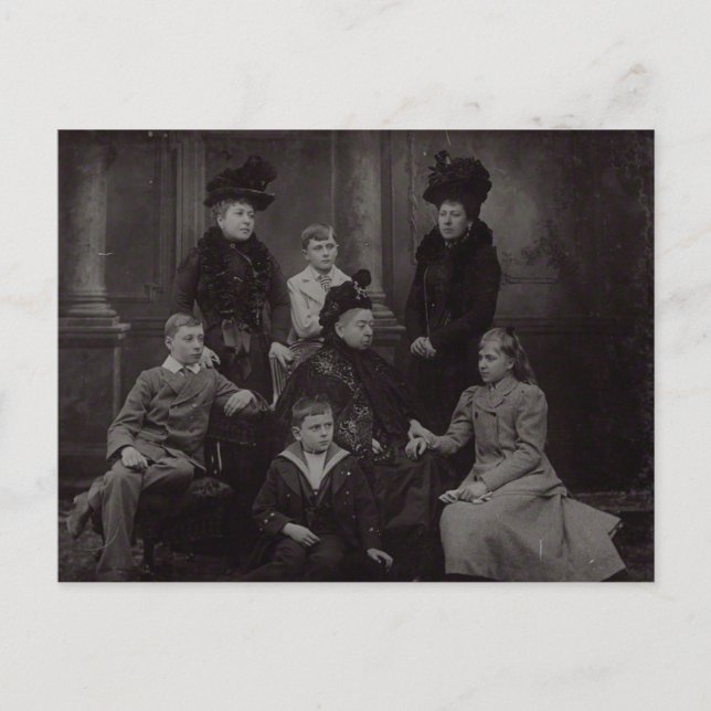 Queen Victoria och Battenberg Royal Family Vykort (Framsida)