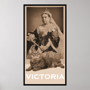 Queen Victoria och Kattunge Poster