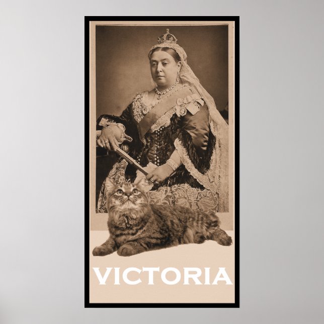 Queen Victoria och Kattunge Poster (Framsidan)