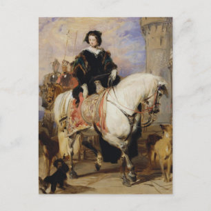 Queen Victoria on horse sidesaddle ca 1837 Vykort
