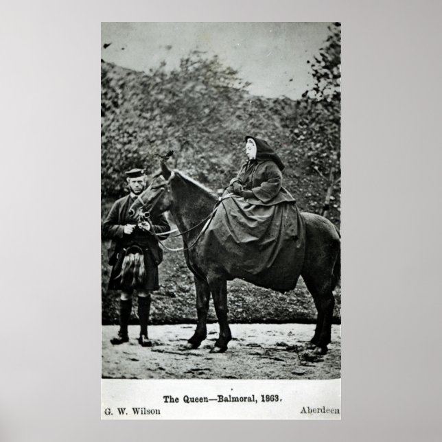 Queen Victoria on horseback at Balmoral , 1863 Poster (Framsidan)