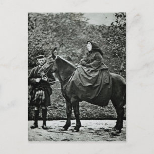 Queen Victoria on horseback at Balmoral , 1863 Vykort