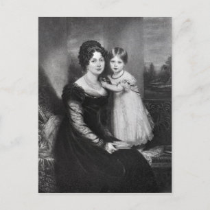Queen Victoria som barn med hennes mor Vykort