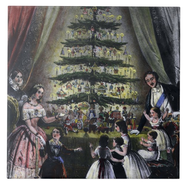 Queen Victorias Julgran Kakelplatta (Framsidan)