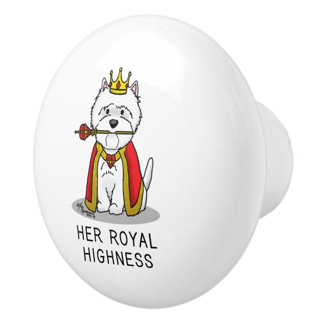 Queen Westie Hund Väster Highland White Terrier Knopp (Höger)