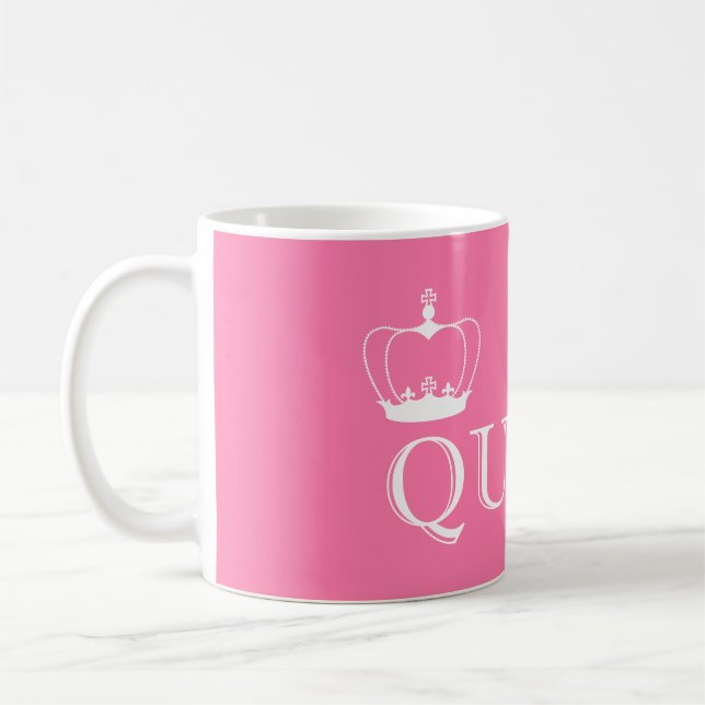 Queen White Krona - anpassadet färg Kaffemugg (Vänster)