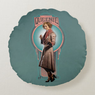 QUEENIE GOLDSTEIN™ Art Deco Panel Rund Kudde