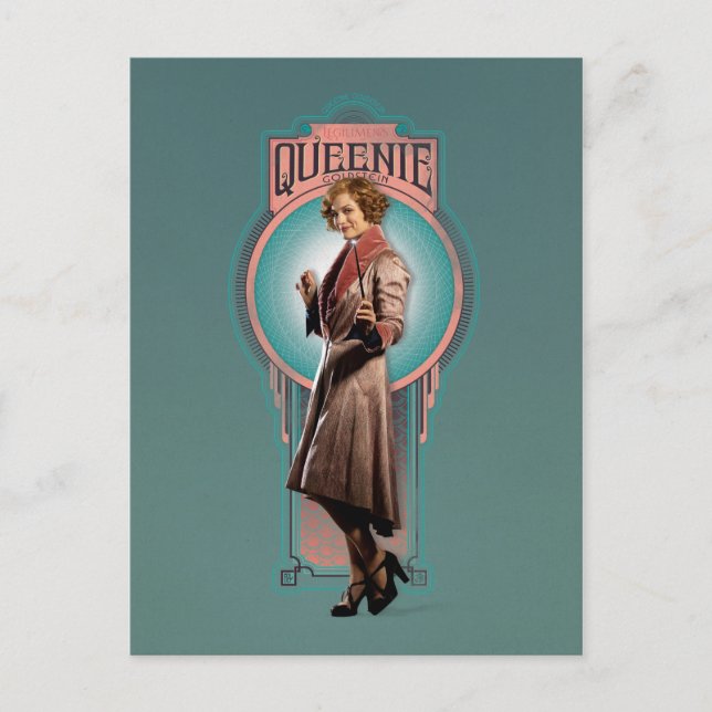 QUEENIE GOLDSTEIN™ Art Deco-panel Vykort (Framsida)