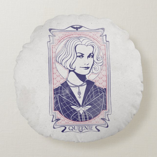 QUEENIE GOLDSTEIN™ Illustration Rund Kudde (Framsidan)