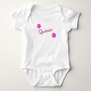 Queenie, Namn, med Rosa ros, Baby Bodykostym T Shirt