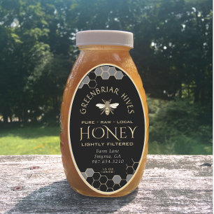 Queenline Honey Etikett 16/32oz Honeycomb Bee Svar