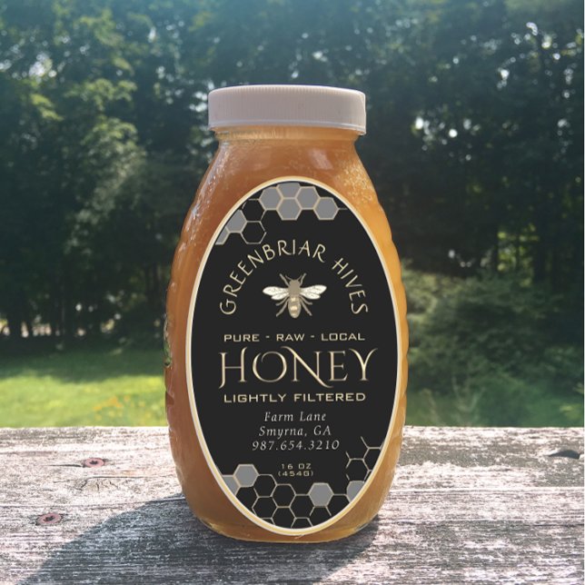 Queenline Honey Etikett 16/32oz Honeycomb Bee Svar (Skapare uppladdad)