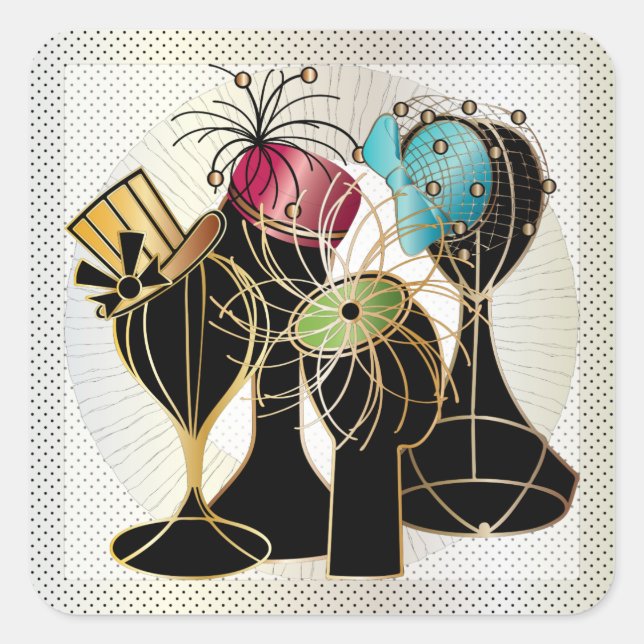 Queenly Hats Fyrkantigt Klistermärke (Framsida)