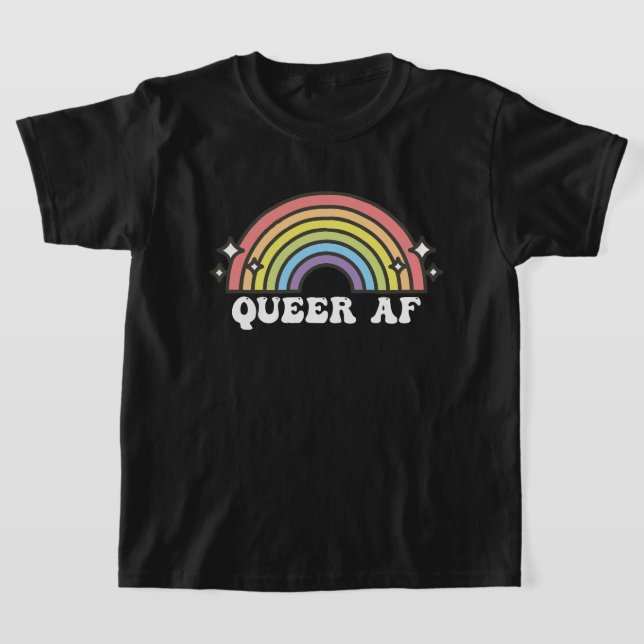 Queens AF Gay pride Lesbisk Trans Bisexual LGBTQ T Shirt (Laydown)