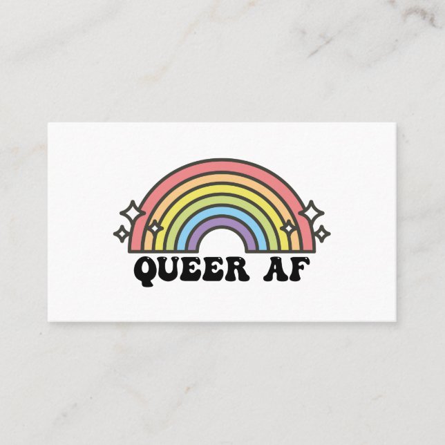 Queens AF Gay pride Lesbisk Trans Bisexual LGBTQ Visitkort (Framsida)