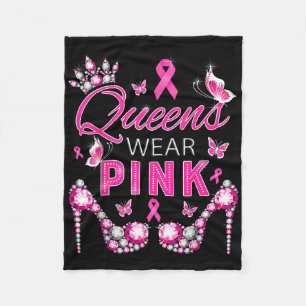 Queens Bära Rosa Breast Cancer Awareness Ribbon Su Fleecefilt