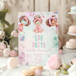 Queens Black girl Spa party Birthday Inbjudningar
