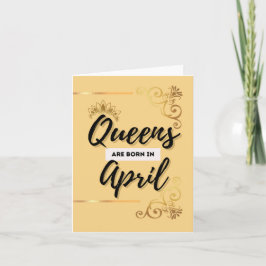 Queens Born i April Grattis på födelsedagen Card Kort