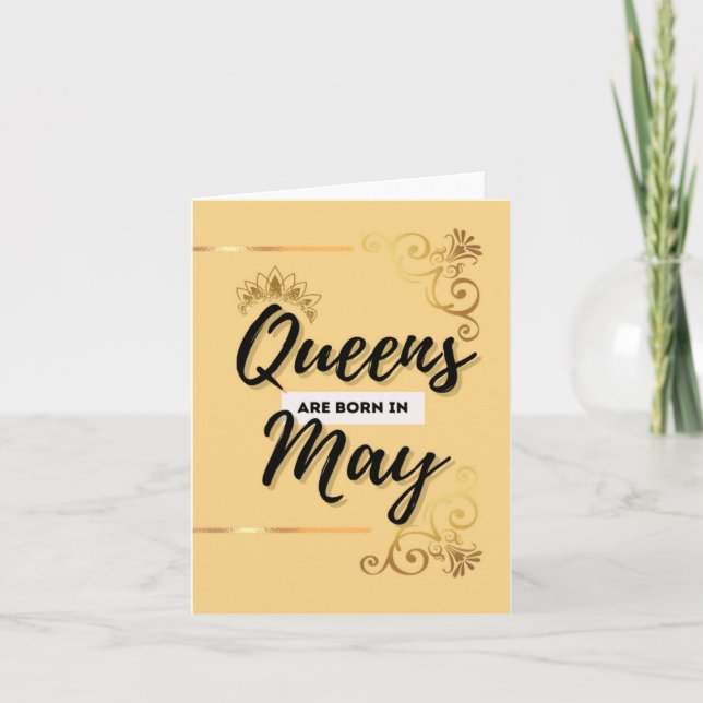 Queens Born i May Grattis på födelsedagen Card Kort (Framsida)