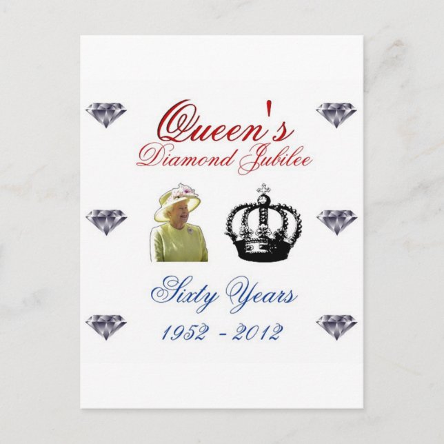 Queens Diamond Jubilee 1952-2012 60 år Vykort (Framsida)