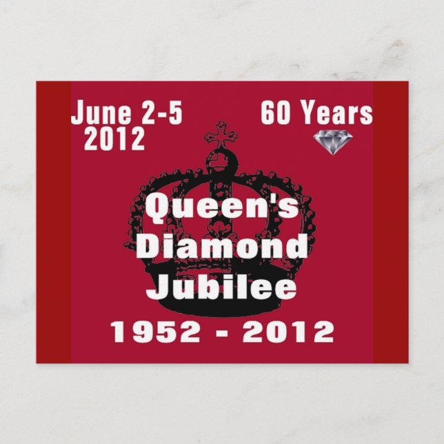 Queens Diamond Jubilee 1952-2012 vykort (Framsida)