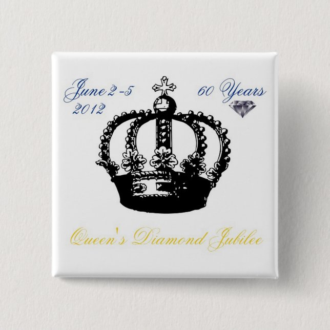 Queens Diamond Jubilee 2012 Button Knapp (Framsida)