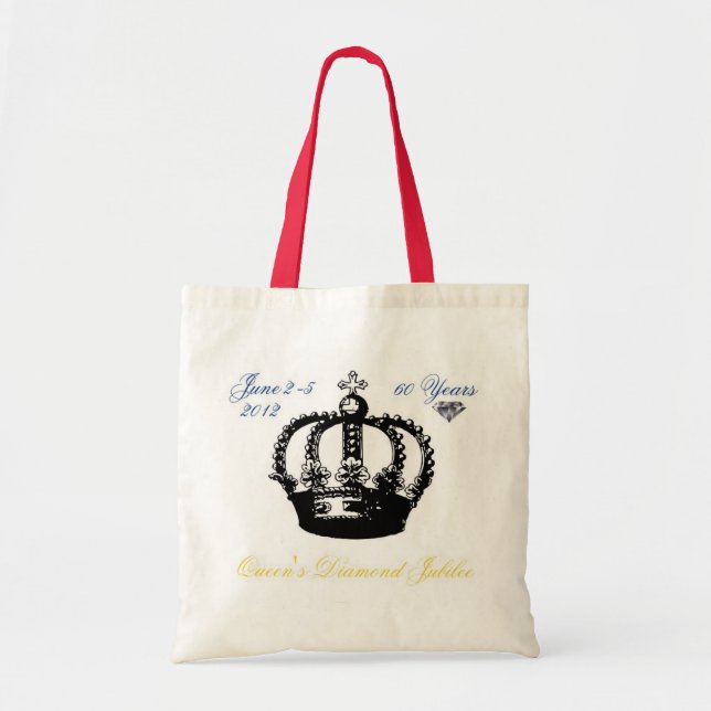 Queens Diamond Jubilee 2012 Tote Bag Tygkasse (Framsidan)
