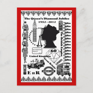 Queens Diamond Jubilee Minnesvykort Vykort
