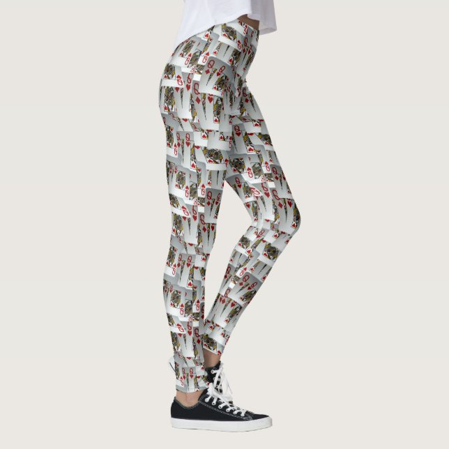 "Queen's Gambit: Scattered Pairs of Pocket Queens" Leggings (Höger)