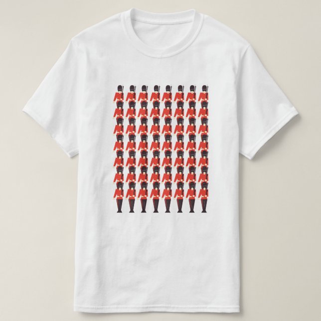 Queens Guard Soldiers Mönster T Shirt (Design framsida)