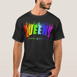 Queens HBTQ Pride Flaming Parodi Trasher Mashup  T Shirt