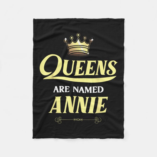 Queens heter Annie Gift Personlig Funny Bir Fleecefilt (Framsidan)