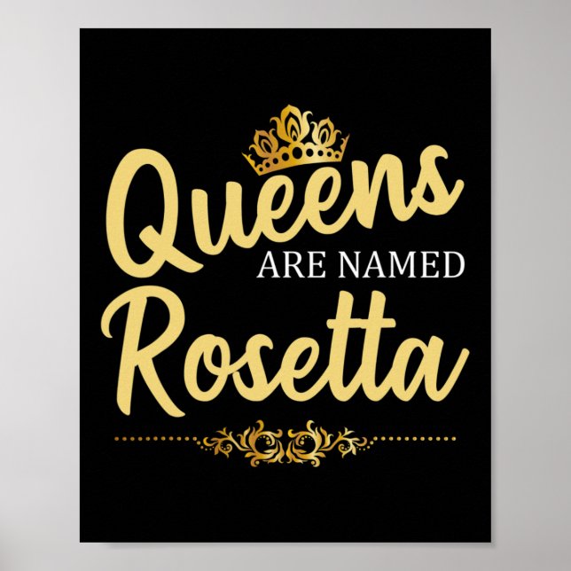 Queens heter Rosetta Personlig Funny Birthd Poster (Framsidan)