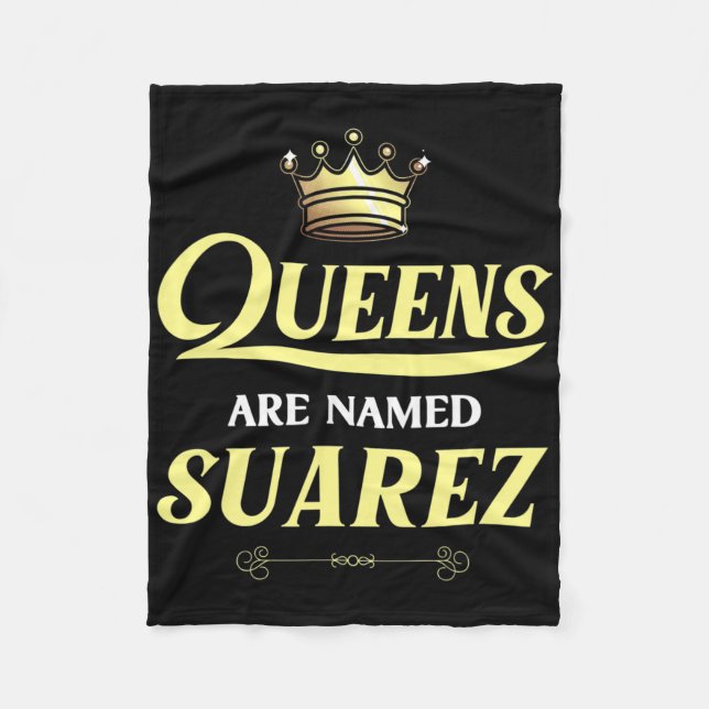Queens heter Suarez Gift Surname Funny Birthda Fleecefilt (Framsidan)