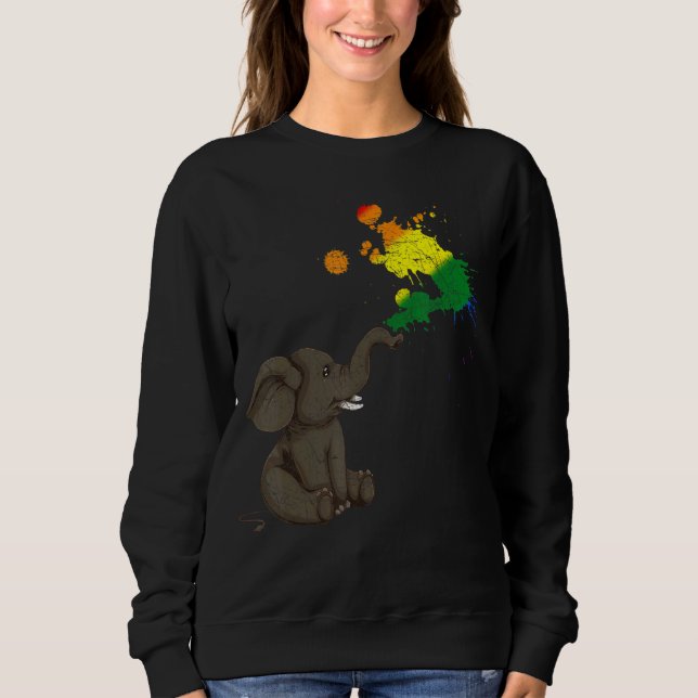 Queens Human Högers Rainbow Elephant Afrika Animal T Shirt (Framsida)