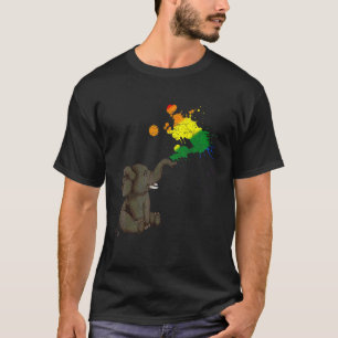 Queens Human Högers Rainbow Elephant Afrika Animal T Shirt