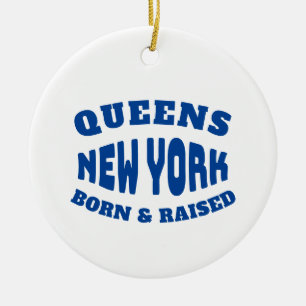 Queens New York Born and Razed Julgransprydnad Keramik