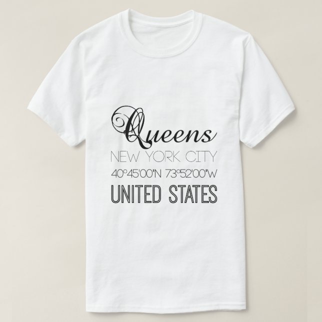 Queens, New York City charming T Shirt (Design framsida)