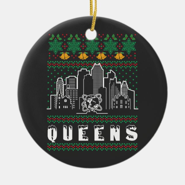 Queens New York God jul Julgransprydnad Keramik (Framsidan)
