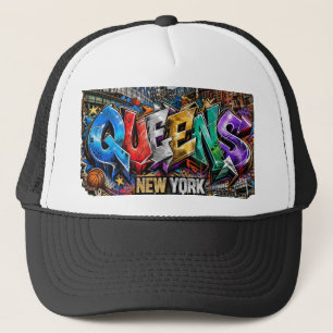 Queens New York Graffiti Väggkonst Keps